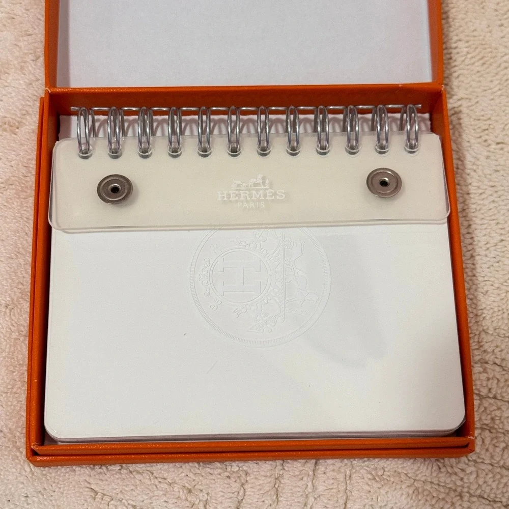 Hermès Paris Spiral Bound Memo Notebook Refill White Horse Logo Unused
